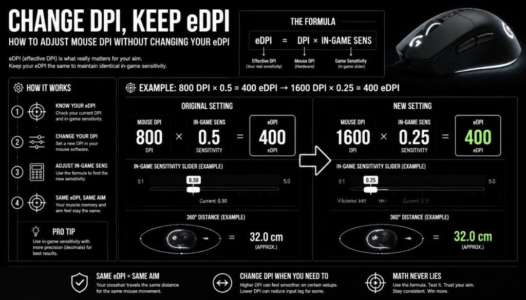 How to change DPI while keeping the same eDPI sensitivity