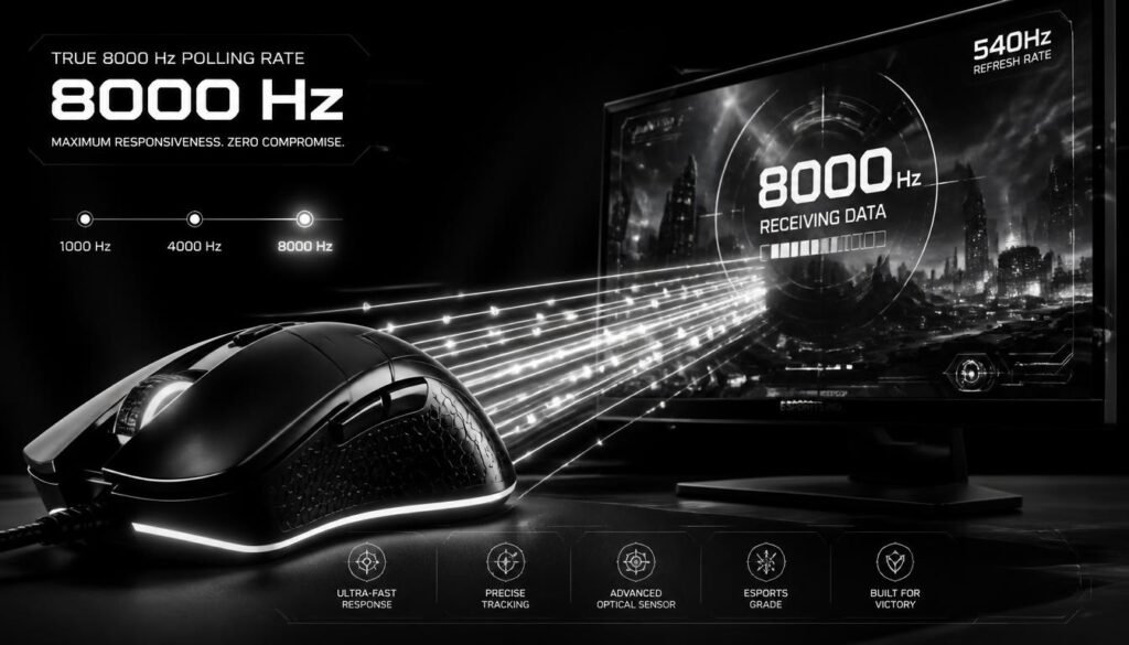 8000Hz mouse polling rate for high refresh rate gaming