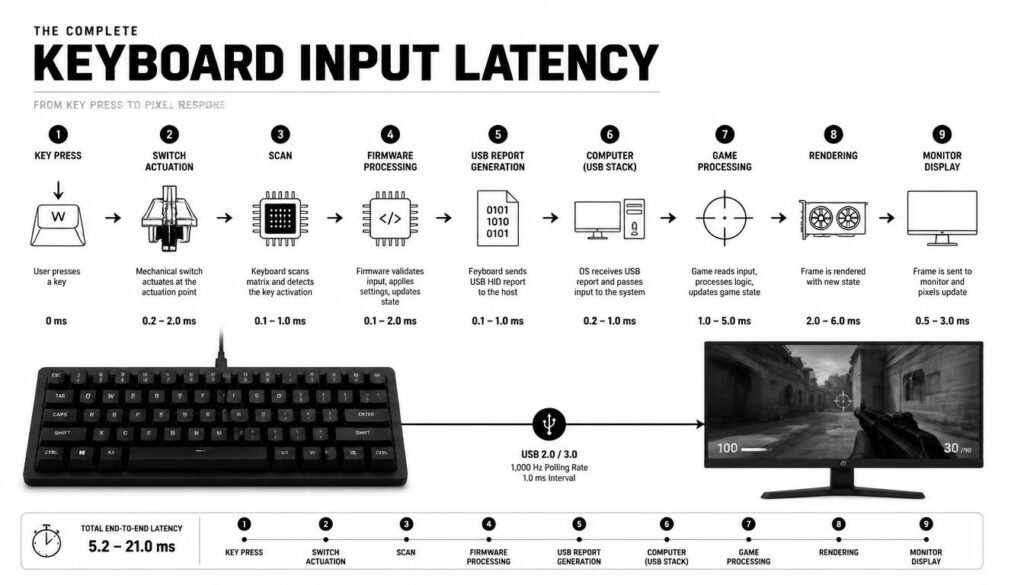 Keyboard polling rate and input latency explained