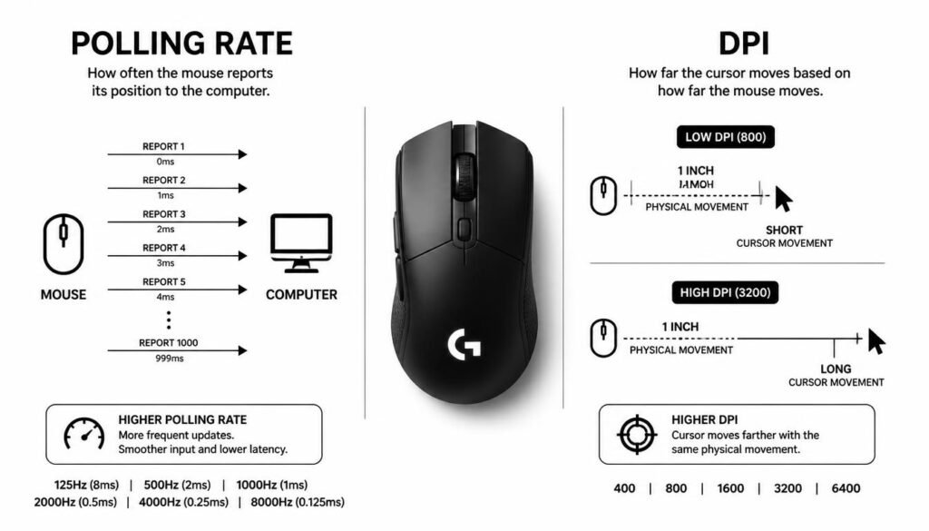 Mouse Polling Rate vs DPI Explained